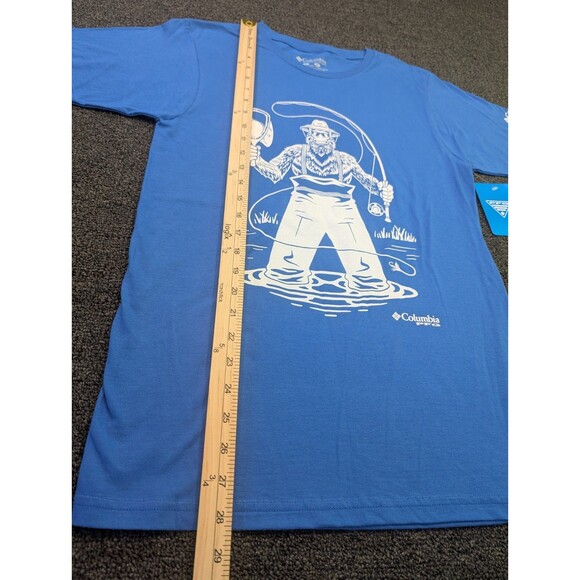 Columbia PFG T-Shirt Men's Small Blue Sasquatch Fishing Graphic Short Sleeve NWT - Picture 5 of 7